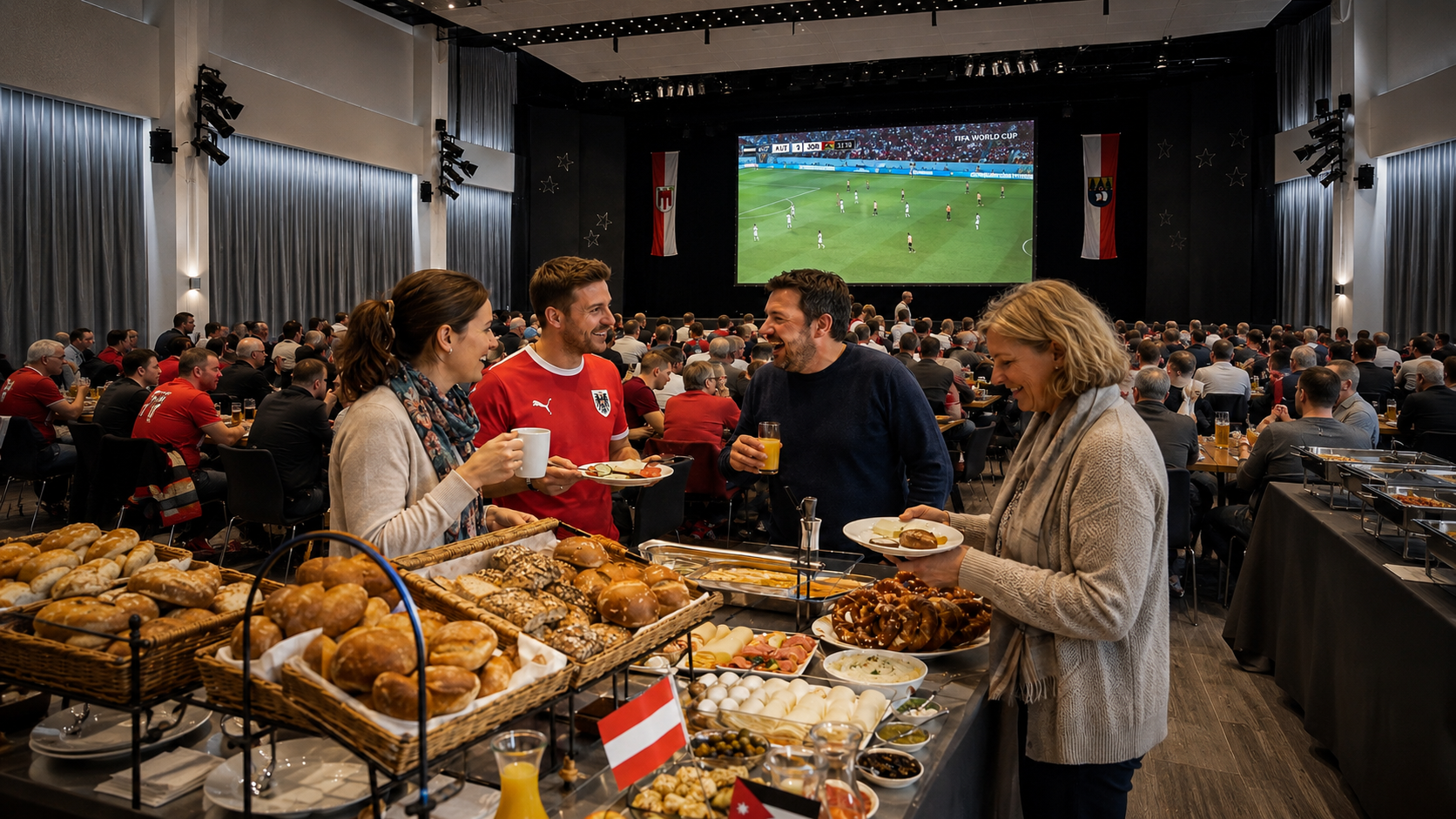 Österreich gegen Jordanien – Public Viewing mit Frühstück